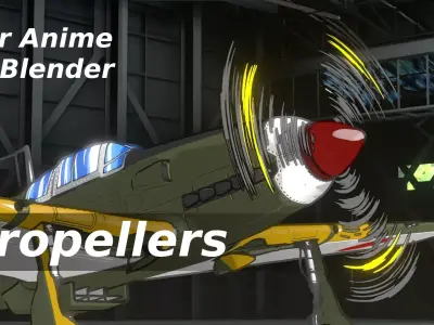For Anime in Blender - Propellers - Eevee 3D model