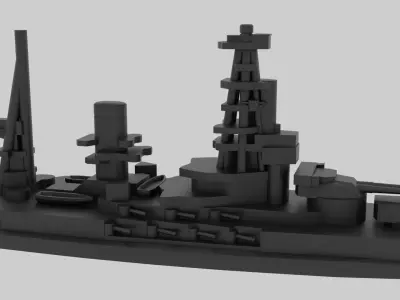 IJN Mutsu- Model for small scale printing Free 3D print model