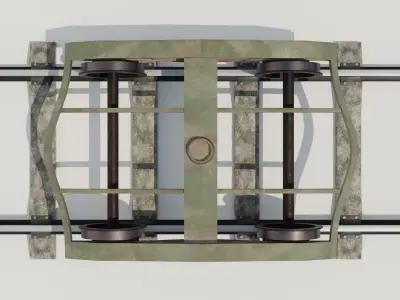 Train axis 3D model Low-poly 3D model