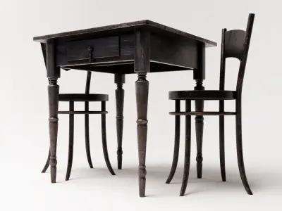 Vintage Dining Set 3D model
