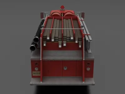 F-Series F-700 Fire Truck Unmarked Low-poly 3D model