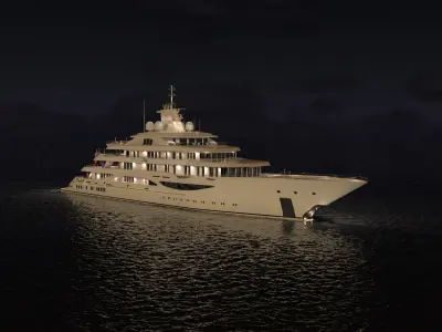 Alaiya Superyacht Night Scene  purchase 3D model