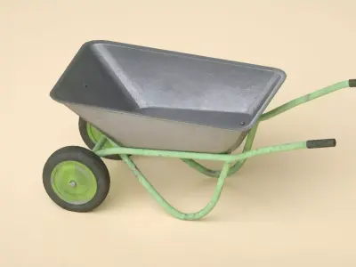 trolley wheelbarrow Low-poly 3D model