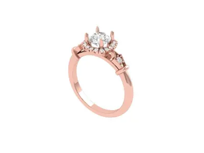 Solitaire Art Deco Ring 3D print model purchase
