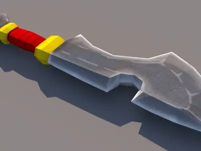 Low Poly Textured Sword 3D model