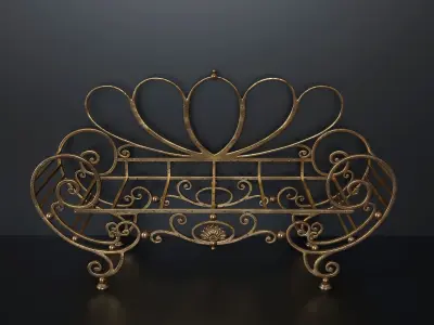 Antique wrought iron sofa 3D model