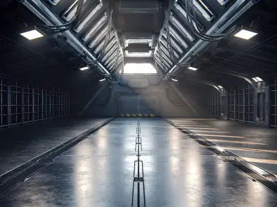 Hangar 08 PBR Low-poly 3D model