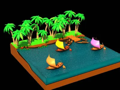 Land HT6 Low-poly 3D model