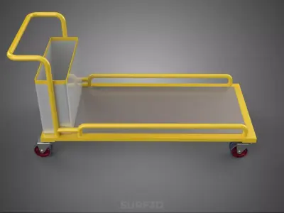 AIRPORT BAGGAGE UTILITY FLATBED CARGO TRANSPORT CART TROLLEY BAG 3D model