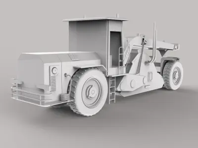 Crane two bulldozers 3D model