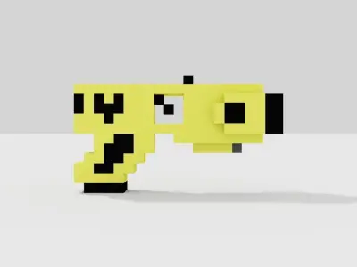 Voxel Teasergun Low-poly 3D model