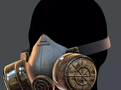 Gas mask helmet 3d model scifi Low-poly Low-poly 3D model Low-poly 3D model shop