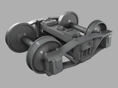 Train Bogie High Poly 3D model