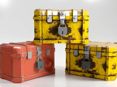 Stylized Loot Crate - Game Ready 3D Model Chest Low-poly 3D model