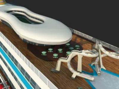 The cruise liner model ship 3D model