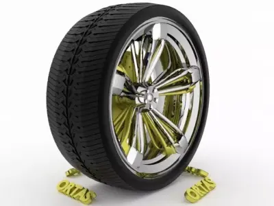 ORTAS CAR WHEEL RIM 101 GAME READY WHEEL RIM TIRE 3D model