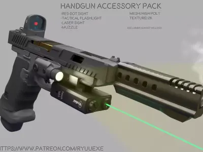 Handgun Accessory Pack 3D model