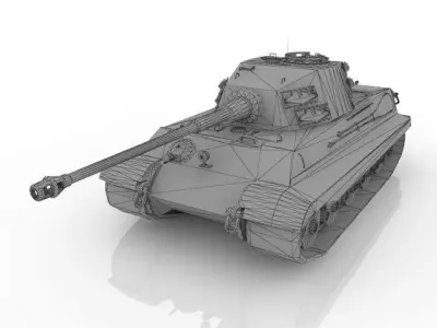 Tiger II tanks Low-poly 3D model