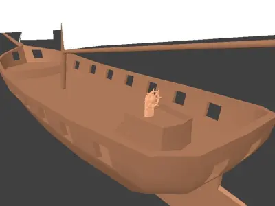 Low Poly War Cutter Low-poly 3D model