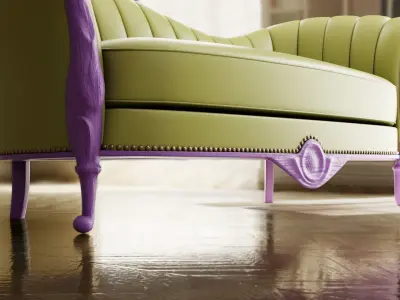 Furniture Sofa Chaise Lounge Low-poly 3D model