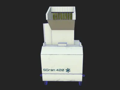 Waste Plastics Granulator Low-poly 3D model