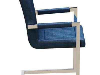 Dining chair leather and metal Low-poly 3D model purchase