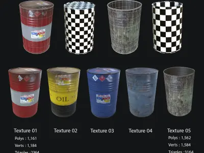 Oil Barrel  Low-poly 3D model purchase
