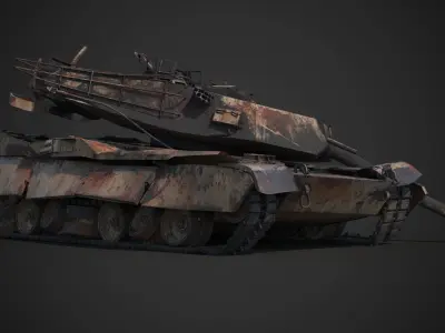 M1A2 Abrams Destroyed 3D model