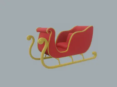 Santa Claus Sleigh 3D model 2