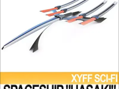 Xyff Sci Fi Spaceship Starfighter Hasaki 3D model