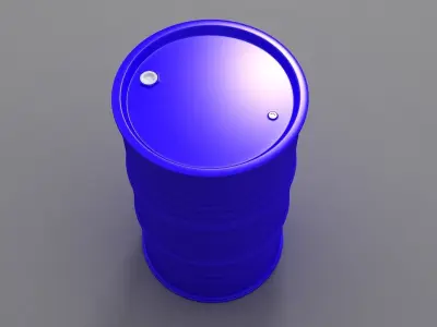 Metal Barrel Clean blue 3D model