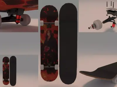 Itachi Anime Series Skateboard 3D model