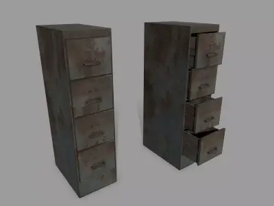 Cabinet metal column Low-poly 3D model