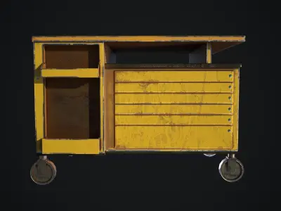 Old dust toolbox Low-poly 3D model