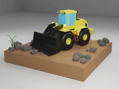 Loader Low Poly 3D Model  Low-poly 3D model