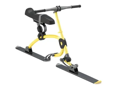 Skibob exercise bike with handlebar 3D model