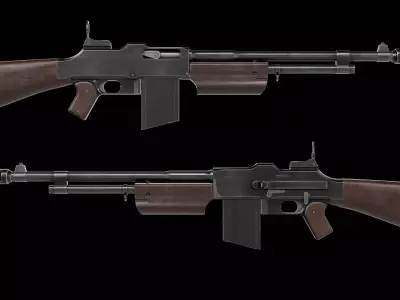 Colt Monitor R80 automatic rifle Low-poly 3D model