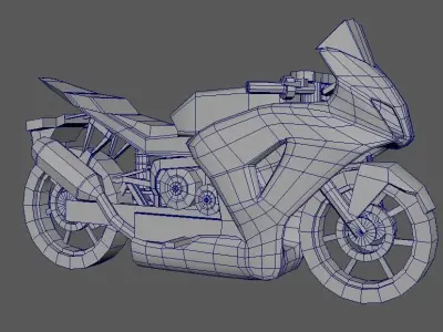 Suzuki superbike Low-poly 3D model