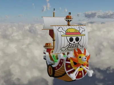 Sunny One piece ship Low-poly 3D model