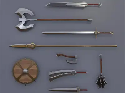Melee Weapon Pack Low-poly 3D model