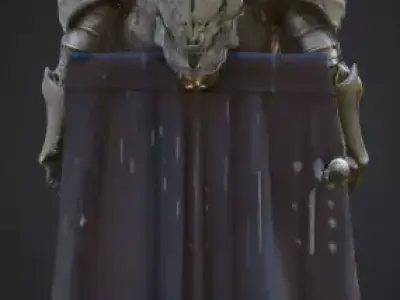 Grimdark SciFi Knight Champion 3D Printable STL 3D model
