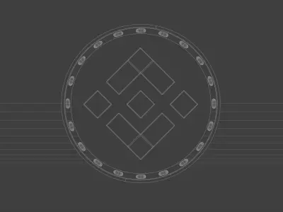 Golden Binance Crypto Currency Symbol  Low-poly 3D model