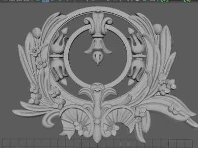 dekor rococo ornate medallion 3D model