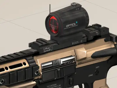 Rifle model AR15 Low-poly 3D model