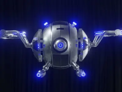 Sci-fi drone 3D model Rigged