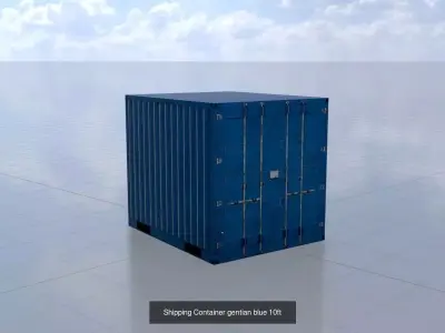 Shipping Container gentian blue all version 3D Model Pack