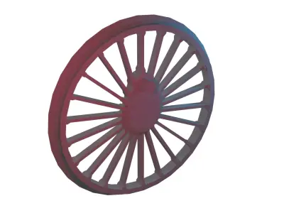 steam locomotive drive wheel 3D model