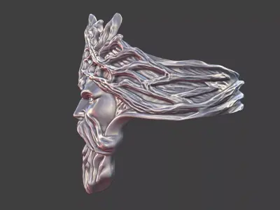 the greenman celtic god ring 3D print model purchase