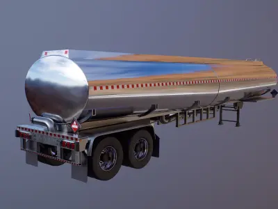 Tanker Semi-Truck Trailer 3D model