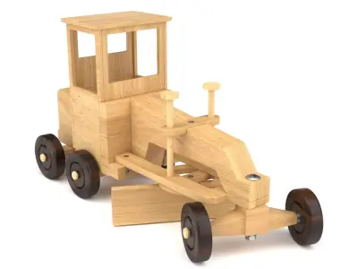 Wooden toy grader 02 3D model